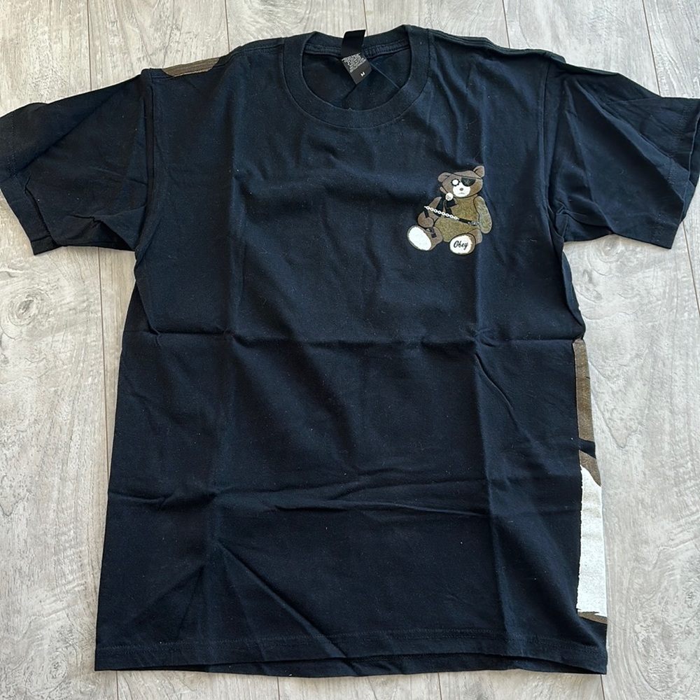 OBEY Shepard Art Ninja Teddy Bear T-shirt Black Medium